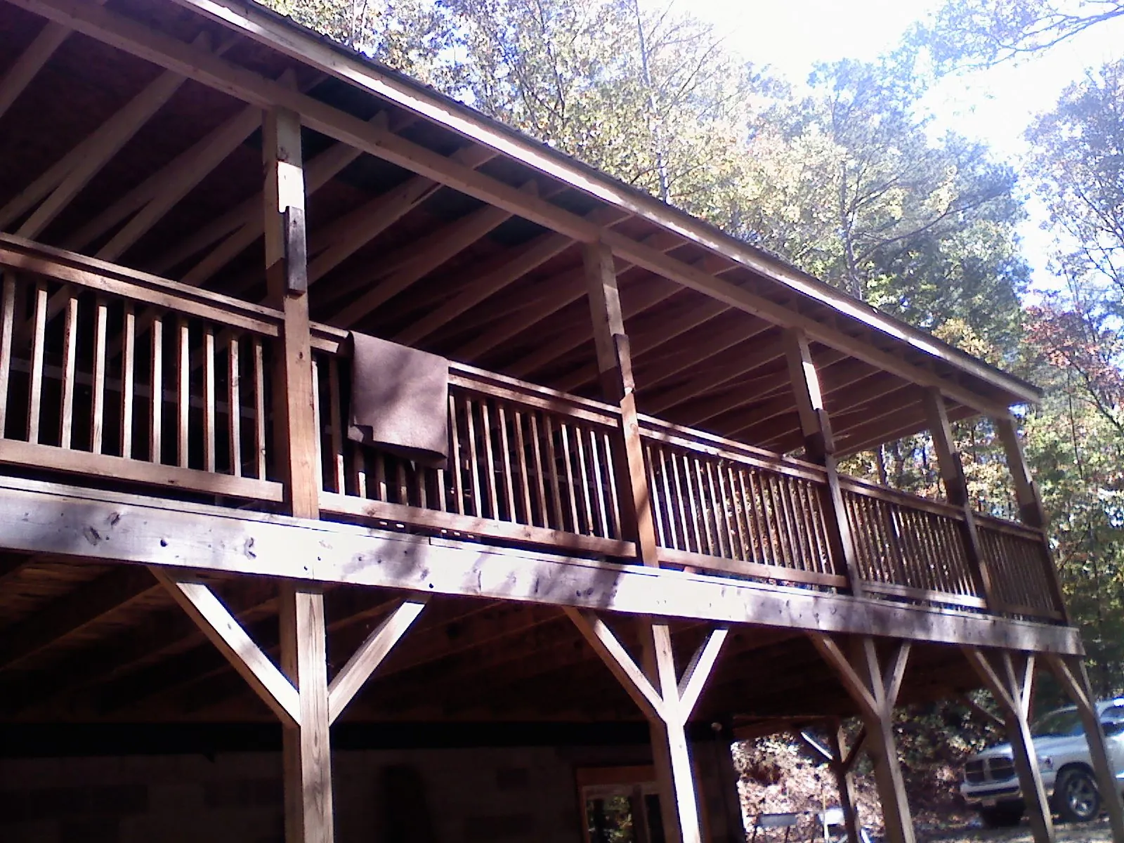 Timber framing under a new elevated porch and deck — Roof Leak Repair in Diberville by Roofing Brothers